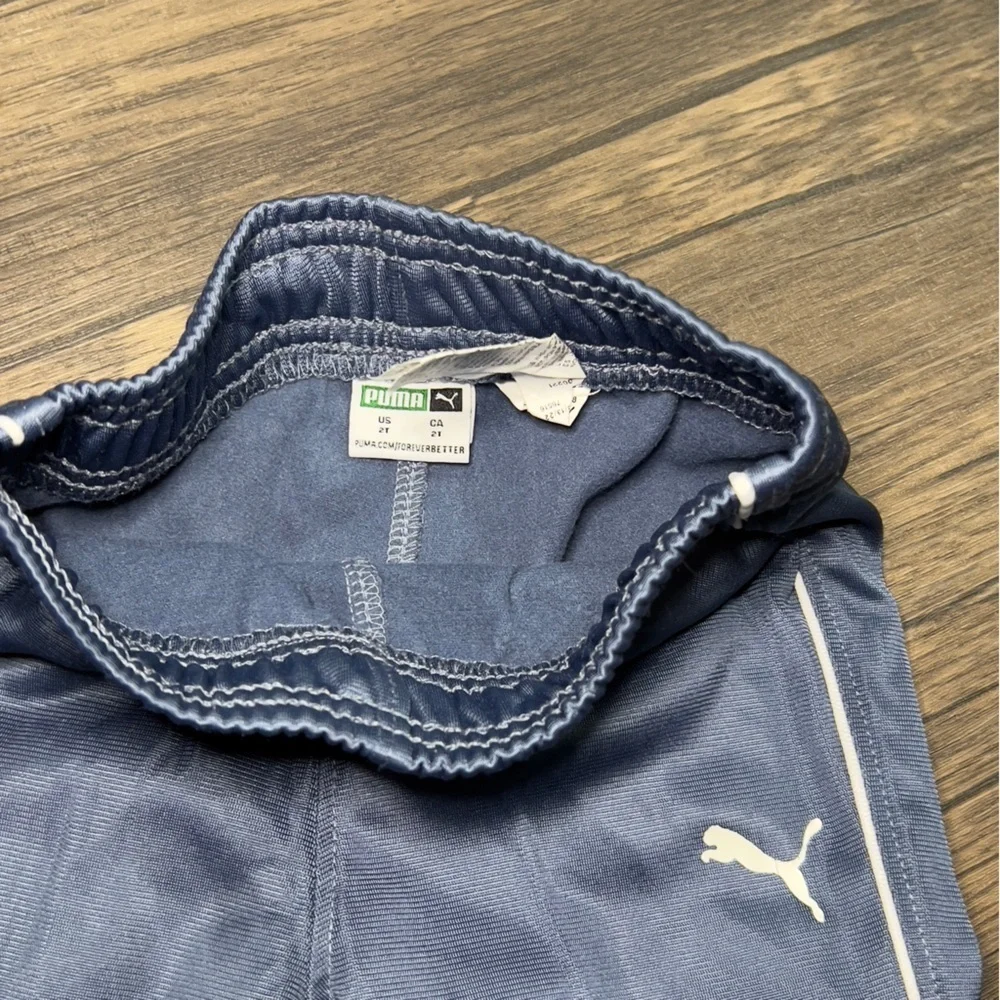 PUMA Outfit Elastic Waist Blue Pants. Heather Grey Long Sleeve Puma Logo… - Picture 7 of 10